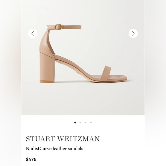 STUART WEITZMAN NudistCurve leather sandals in NUDE 38.5 - Picture 3 of 9
